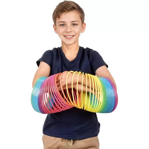 imageLiberty Imports 6quot Jumbo Rainbow Coil Spring  Giant Classic Novelty Toy Big Fun Large Magic Walking Magic Spring for Fidget and Stress Relief  Great Gift for Kids Adults SquareRound