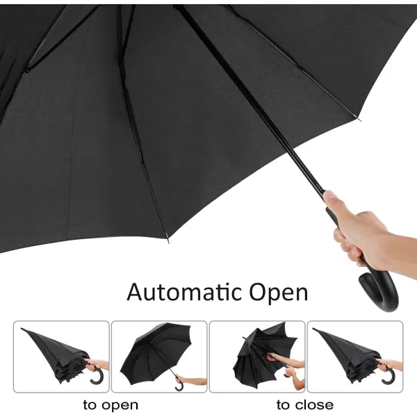 imageLiberty Imports Pack of 12 Wedding Style Stick Umbrellas 46quot Large Canopy Windproof Auto Open J Hook Handle in Bulk Pearl WhiteBlack