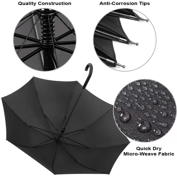 imageLiberty Imports Pack of 12 Wedding Style Stick Umbrellas 46quot Large Canopy Windproof Auto Open J Hook Handle in Bulk Pearl WhiteBlack