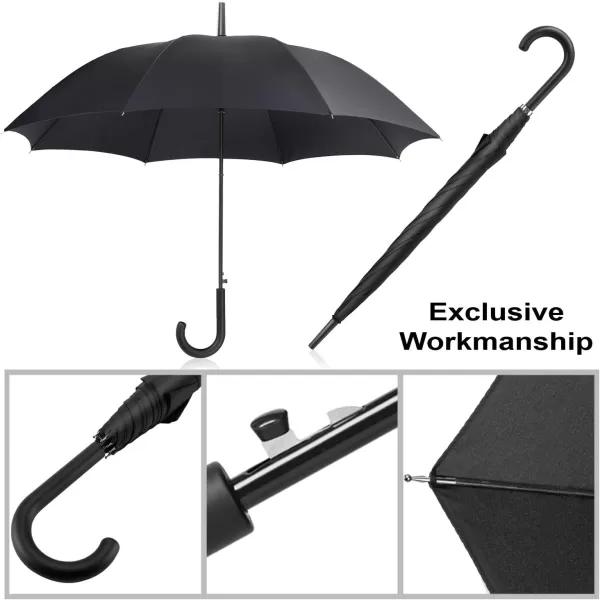 imageLiberty Imports Pack of 12 Wedding Style Stick Umbrellas 46quot Large Canopy Windproof Auto Open J Hook Handle in Bulk Pearl WhiteBlack