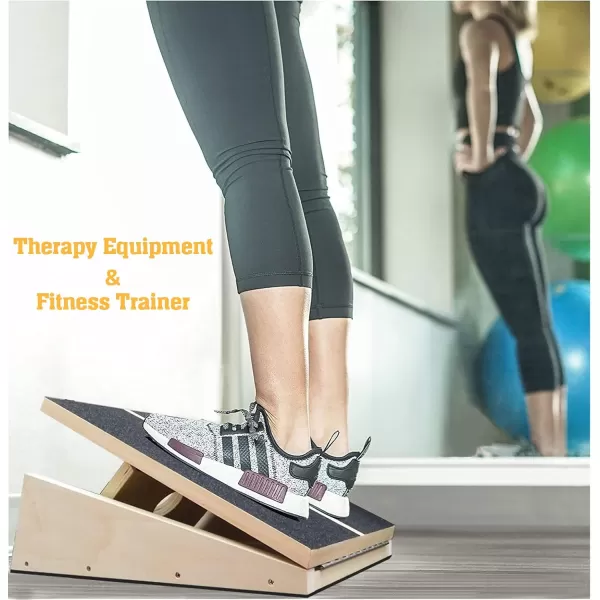 imageLiberty Imports Professional Wooden Slant Board Adjustable Incline Calf Stretch Balance Board Exercise Rehab Training EquipmentEdition 1