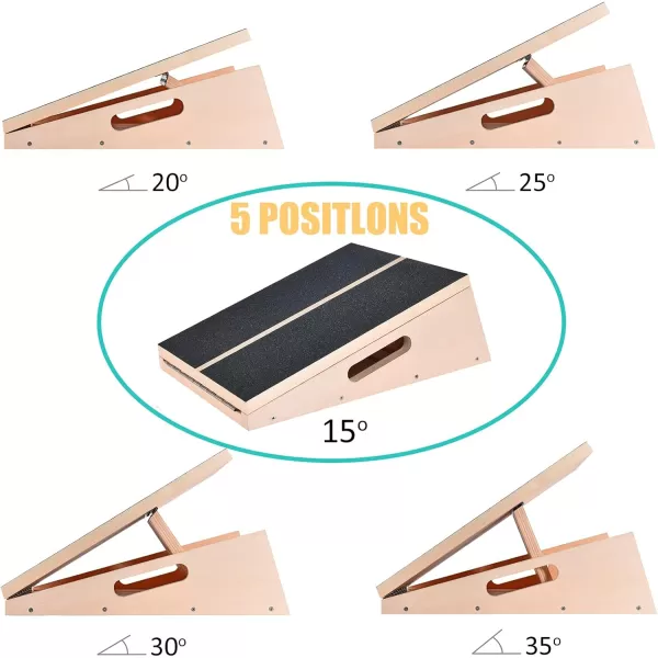 imageLiberty Imports Professional Wooden Slant Board Adjustable Incline Calf Stretch Balance Board Exercise Rehab Training EquipmentEdition 1