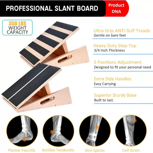 imageLiberty Imports Professional Wooden Slant Board Adjustable Incline Calf Stretch Balance Board Exercise Rehab Training EquipmentEdition 1