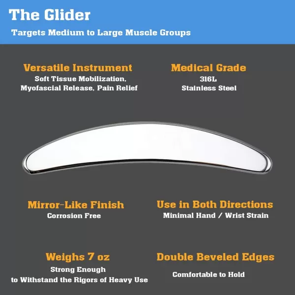 imageMedical Grade 316L Stainless Steel Gua Sha Scraping Massage Equipment  The Glider  Professional Myofascial Release  ASTM Tool for Soft Tissue Mobilization Therapy