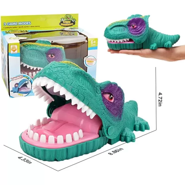 imageSnappy Dinosaur Dentist Classic Bite Finger Game Dino Toy Funny Family Party Tabletop Board Game with LED Light and Sound