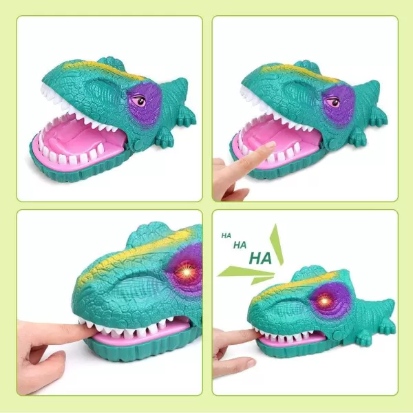 imageSnappy Dinosaur Dentist Classic Bite Finger Game Dino Toy Funny Family Party Tabletop Board Game with LED Light and Sound