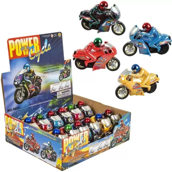 imageLiberty Imports 12 PCS Motorcycle with Driver Toys for Kids  55quot Push and Go Friction Powered Mini Moto Bike with Rider  Colorful Biker Bulk Pack Party Favors Supplies
