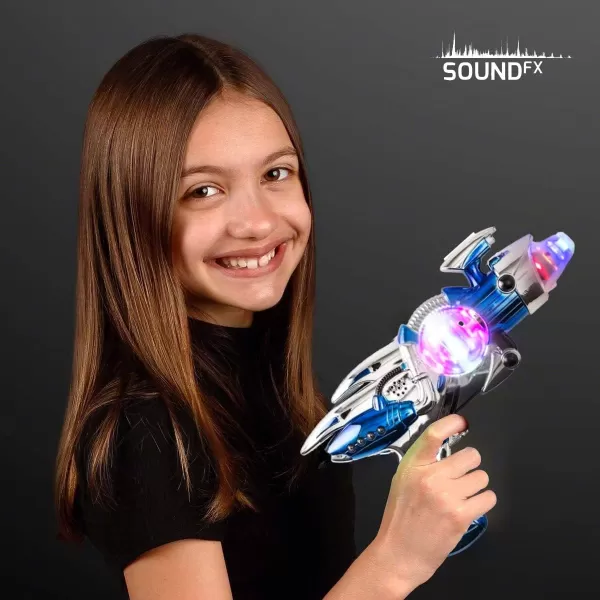 image2 Pack Electric Toy Space Guns Red ampamp Blue Space Ranger Blaster Pistols for Kids Pretend Play with Flashing LED Lights and Blasting Laser FX Sound Effects