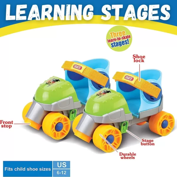 imageGrowwithMe Easy Training Adjustable Inline Rollerskates  QuadStyle 4 Wheel Roller Skates for Kids Toddler and ChildrenGreen