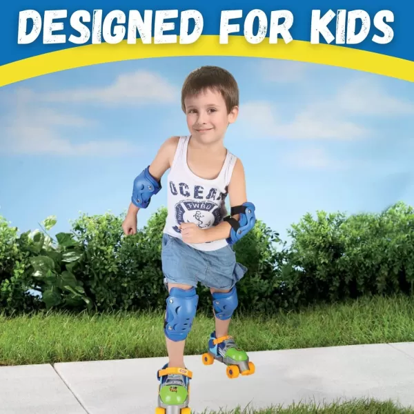 imageGrowwithMe Easy Training Adjustable Inline Rollerskates  QuadStyle 4 Wheel Roller Skates for Kids Toddler and ChildrenGreen