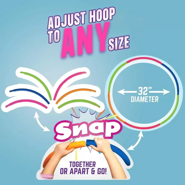 imageKids Exercise Hoop Snap Together Detachable Adjustable Weight Size Plastic Toy Hoops  Spinning Rings for Sports Exercise Playing 32Inch