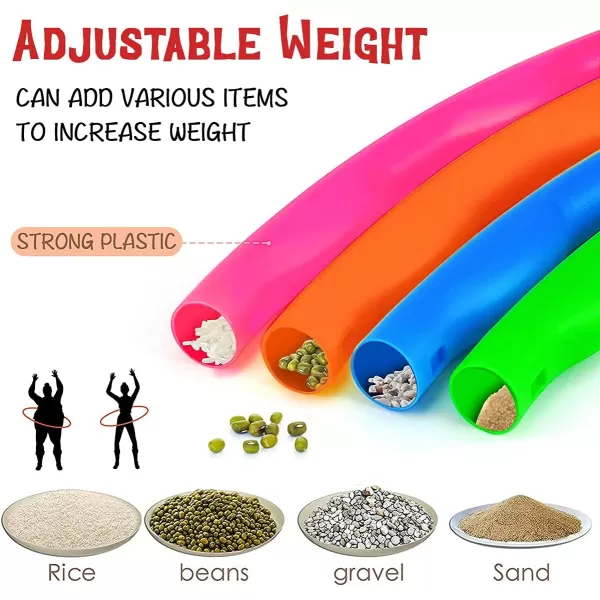 imageKids Exercise Hoop Snap Together Detachable Adjustable Weight Size Plastic Toy Hoops  Spinning Rings for Sports Exercise Playing 32Inch