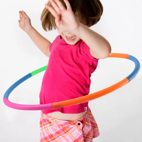 imageKids Exercise Hoop Snap Together Detachable Adjustable Weight Size Plastic Toy Hoops  Spinning Rings for Sports Exercise Playing 32Inch