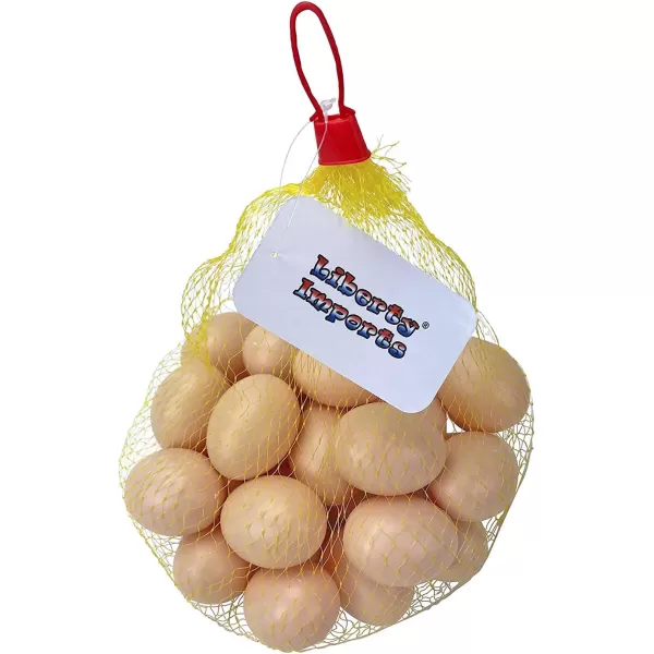 imageLiberty Imports 30Piece Bag of Realistic Brown Chicken Eggs Artificial Nest Plastic Eggs for Kids Pretend Play Food Poultry Imitation Playset and Easter Egg Basket Fillers