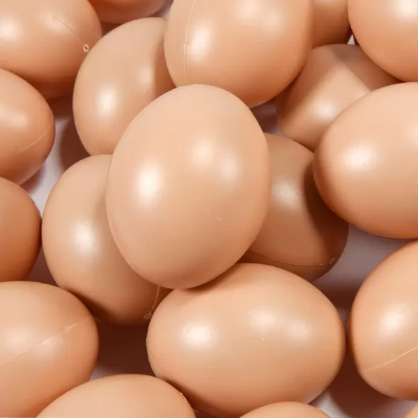 imageLiberty Imports 30Piece Bag of Realistic Brown Chicken Eggs Artificial Nest Plastic Eggs for Kids Pretend Play Food Poultry Imitation Playset and Easter Egg Basket Fillers