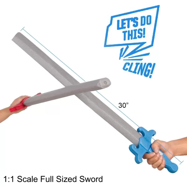 imageLiberty Imports 6 PCS Giant Foam Swords Large 11 Scale Strong Toy Weapons Kids Medieval Warrior Knights Pretend Play Safe Fighting Set  Red vs Blue 30 Inches