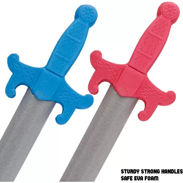 imageLiberty Imports 6 PCS Giant Foam Swords Large 11 Scale Strong Toy Weapons Kids Medieval Warrior Knights Pretend Play Safe Fighting Set  Red vs Blue 30 Inches