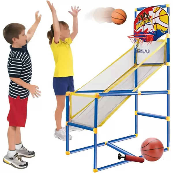 imageLiberty Imports Kids Arcade Basketball Hoop Shot Game Set  Indoor Sports Shooting System with Mini Hoop Inflatable Ball and Pump