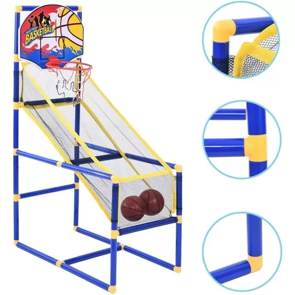 imageLiberty Imports Kids Arcade Basketball Hoop Shot Game Set  Indoor Sports Shooting System with Mini Hoop Inflatable Ball and Pump