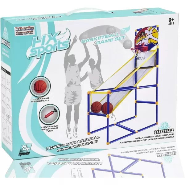 imageLiberty Imports Kids Arcade Basketball Hoop Shot Game Set  Indoor Sports Shooting System with Mini Hoop Inflatable Ball and Pump