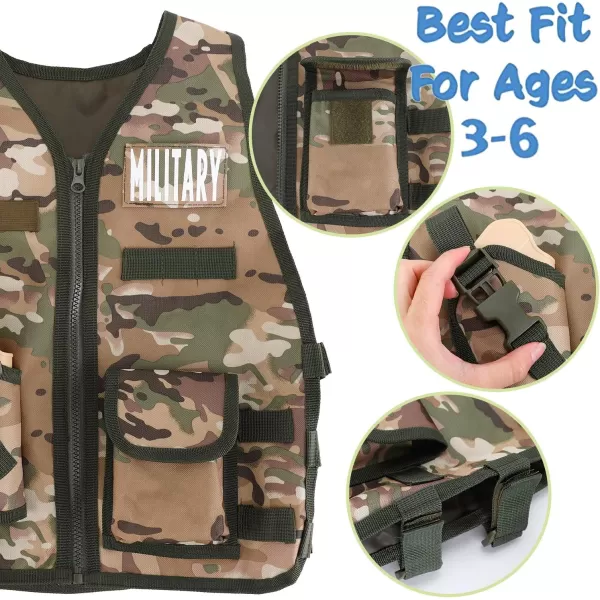 imageLiberty Imports Kids Costume Dress Up Deluxe Role Play Set with Helmet Night Vision Monocular Guns Weapons AccessoriesArmy