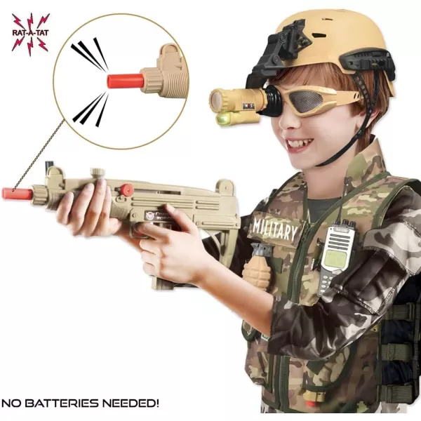 imageLiberty Imports Kids Costume Dress Up Deluxe Role Play Set with Helmet Night Vision Monocular Guns Weapons AccessoriesArmy