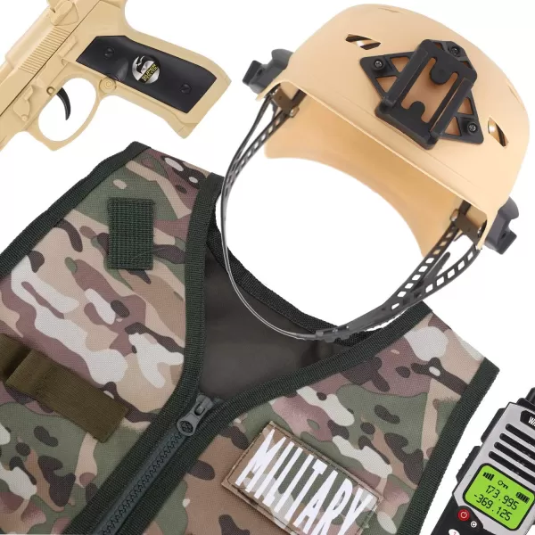 imageLiberty Imports Kids Costume Dress Up Deluxe Role Play Set with Helmet Night Vision Monocular Guns Weapons AccessoriesArmy