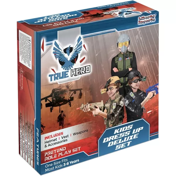 imageLiberty Imports Kids Costume Dress Up Deluxe Role Play Set with Helmet Night Vision Monocular Guns Weapons AccessoriesArmy