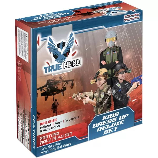 imageLiberty Imports Kids Costume Dress Up Deluxe Role Play Set with Helmet Night Vision Monocular Guns Weapons AccessoriesSwat
