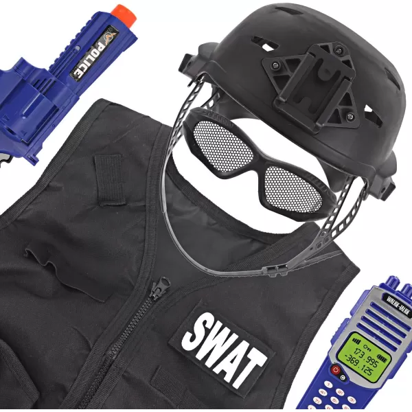 imageLiberty Imports Kids Costume Dress Up Deluxe Role Play Set with Helmet Night Vision Monocular Guns Weapons AccessoriesSwat