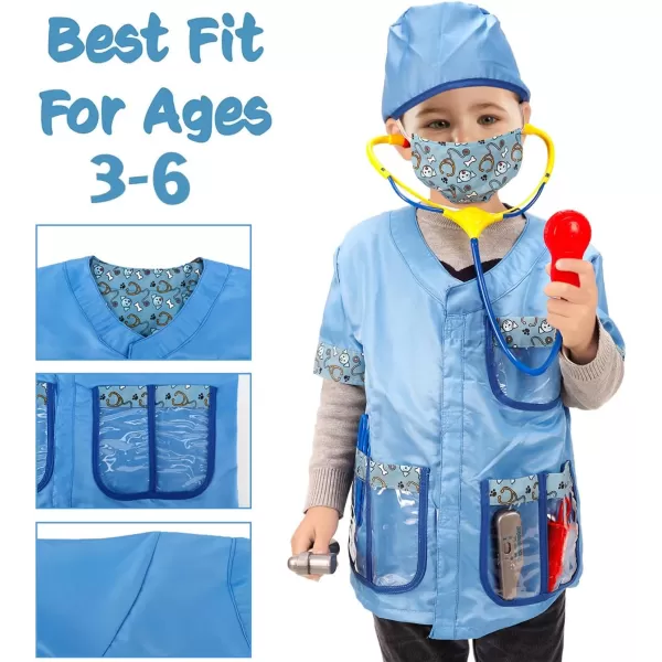 imageLiberty Imports Kids Veterinarian DressUp and Accessories Set  10 Piece Pretend Play Role Play Vet Costume Set for AnimalLoving Children
