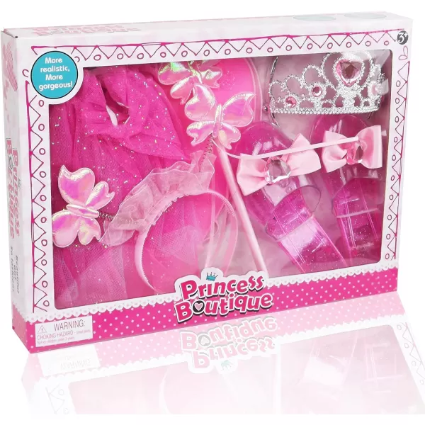 imageLiberty Imports Little Fairy Princess Wings Dress Up Pretend Role Play Costume Set with Tutu Wand Tiara Shoes for Toddlers Kids Girls