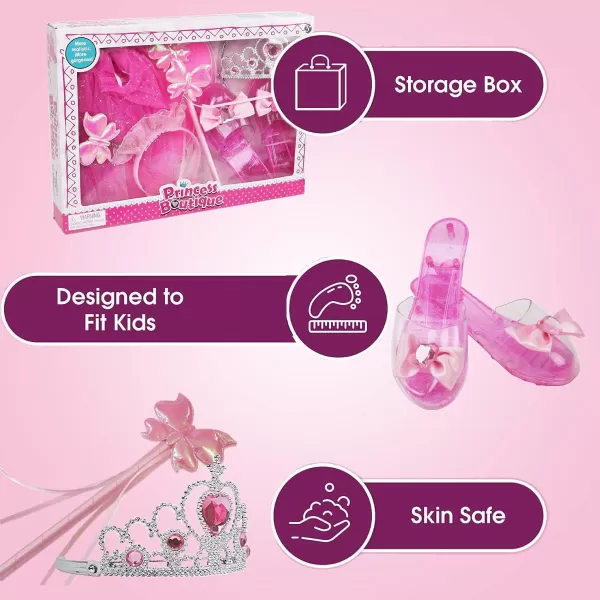 imageLiberty Imports Little Fairy Princess Wings Dress Up Pretend Role Play Costume Set with Tutu Wand Tiara Shoes for Toddlers Kids Girls
