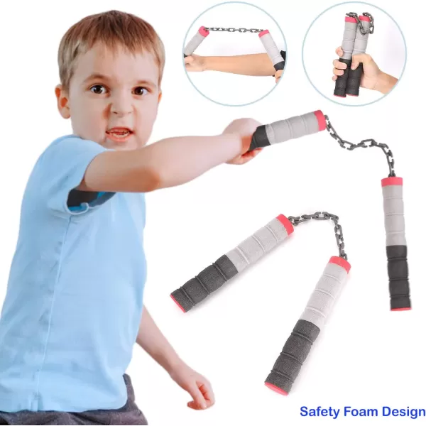 imageLiberty Imports Ninja Foam Nunchucks Sticks for Kids Pretend Role Play  Children Safe Soft Toy Weapons Props Costume Accessories 2 Pairs