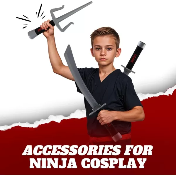 imageLiberty Imports Ninja Warrior Toy Weapons Role Playset Kids Pretend Play Dress Up Battles Costume AccessoriesSet 1