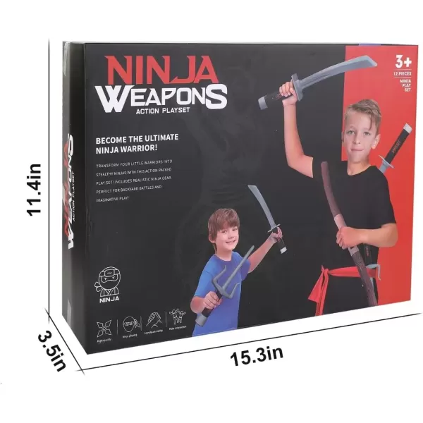 imageLiberty Imports Ninja Warrior Toy Weapons Role Playset Kids Pretend Play Dress Up Battles Costume AccessoriesSet 2