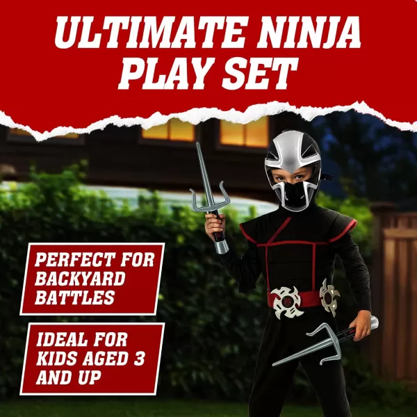imageLiberty Imports Ninja Warrior Toy Weapons Role Playset Kids Pretend Play Dress Up Battles Costume AccessoriesSet 2