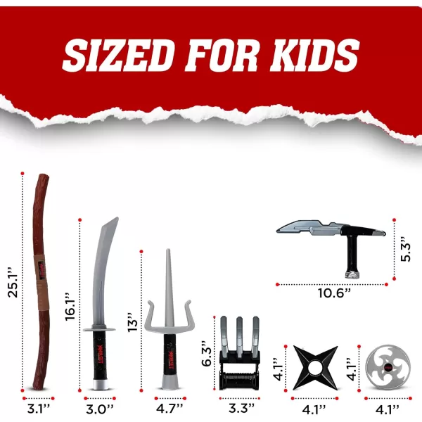 imageLiberty Imports Ninja Warrior Toy Weapons Role Playset Kids Pretend Play Dress Up Battles Costume AccessoriesSet 2