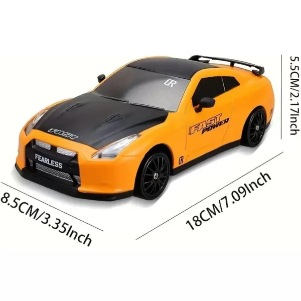 imageLiberty Imports RC Drift Car 124 24GHz 4WD Remote Control Sport Racing OnRoad Vehicle with LED Light Batteries and Drift Tires BlueYellow