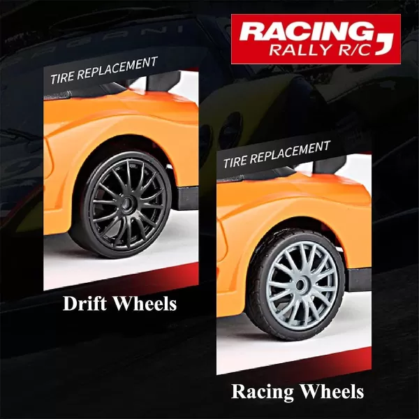 imageLiberty Imports RC Drift Car 124 24GHz 4WD Remote Control Sport Racing OnRoad Vehicle with LED Light Batteries and Drift Tires BlueYellow