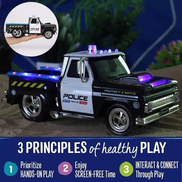 imageLiberty Imports RC Remote Control Police Pickup Truck Toy Vehicle with Lights and Sirens  116 Rechargeable Radio Control Cop Car for Kids