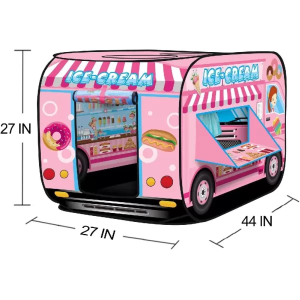 imagePop Up Play Tent for Kids  My First Foldable Indoor ampamp Outdoor Playhouse Vehicle Toys for Toddlers Boys and Girls School BusIce Cream Truck