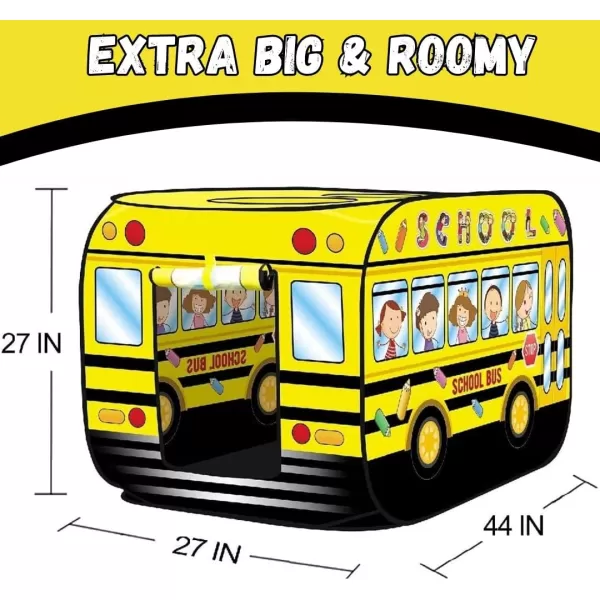 imagePop Up Play Tent for Kids  My First Foldable Indoor ampamp Outdoor Playhouse Vehicle Toys for Toddlers Boys and Girls School BusSchool Bus
