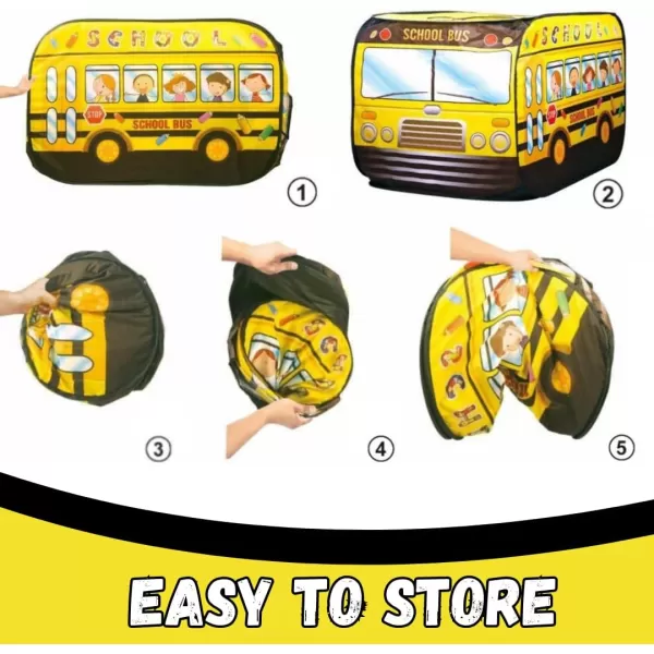 imagePop Up Play Tent for Kids  My First Foldable Indoor ampamp Outdoor Playhouse Vehicle Toys for Toddlers Boys and Girls School BusSchool Bus