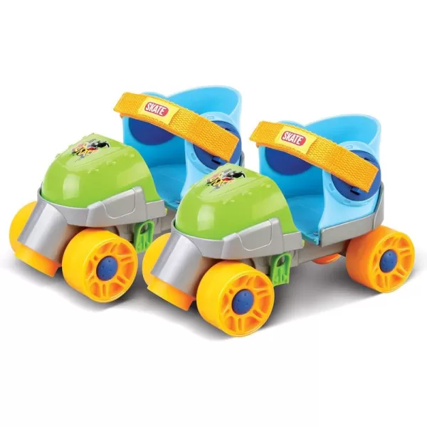 imageGrowwithMe Easy Training Adjustable Inline Rollerskates  QuadStyle 4 Wheel Roller Skates for Kids Toddler and ChildrenGreen
