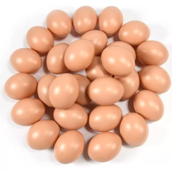 imageLiberty Imports 30Piece Bag of Realistic Brown Chicken Eggs Artificial Nest Plastic Eggs for Kids Pretend Play Food Poultry Imitation Playset and Easter Egg Basket Fillers
