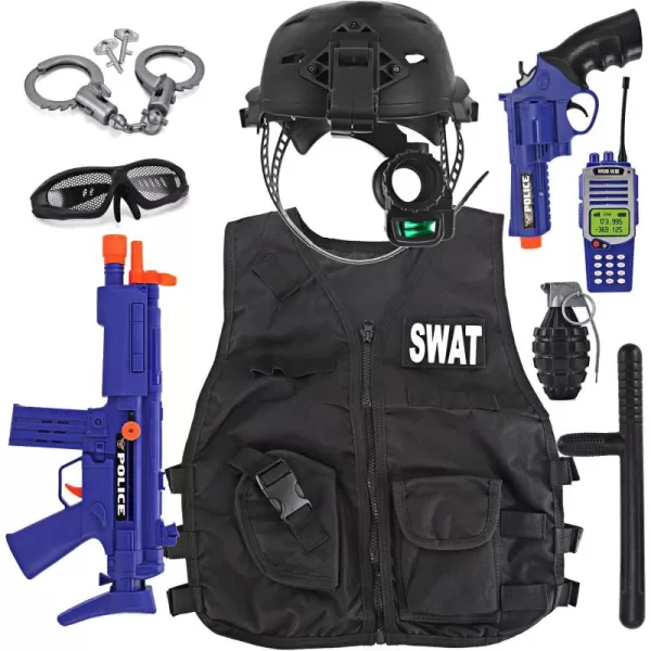 imageLiberty Imports Kids Costume Dress Up Deluxe Role Play Set with Helmet Night Vision Monocular Guns Weapons AccessoriesSwat