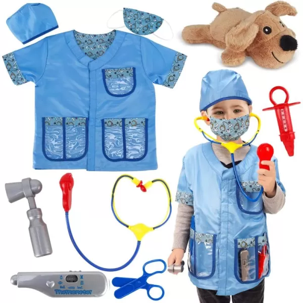 imageLiberty Imports Kids Veterinarian DressUp and Accessories Set  10 Piece Pretend Play Role Play Vet Costume Set for AnimalLoving Children
