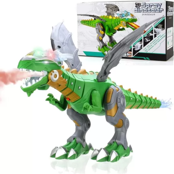 imageLiberty Imports Mist Spraying Robot Dragon Toy  Walking Dinosaur Fire Breathing Water Spray with Lights ampamp Realistic Sounds Assorted Color
