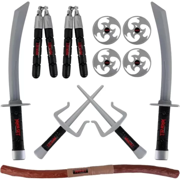 imageLiberty Imports Ninja Warrior Toy Weapons Role Playset Kids Pretend Play Dress Up Battles Costume AccessoriesSet 1